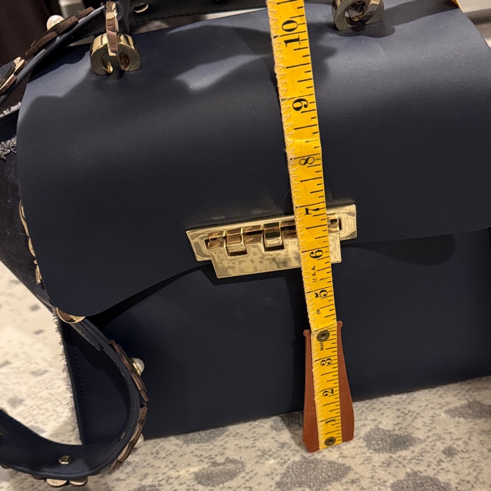 Zac Posen Elegant Navy Blue Handbag - Picture 2 of 12